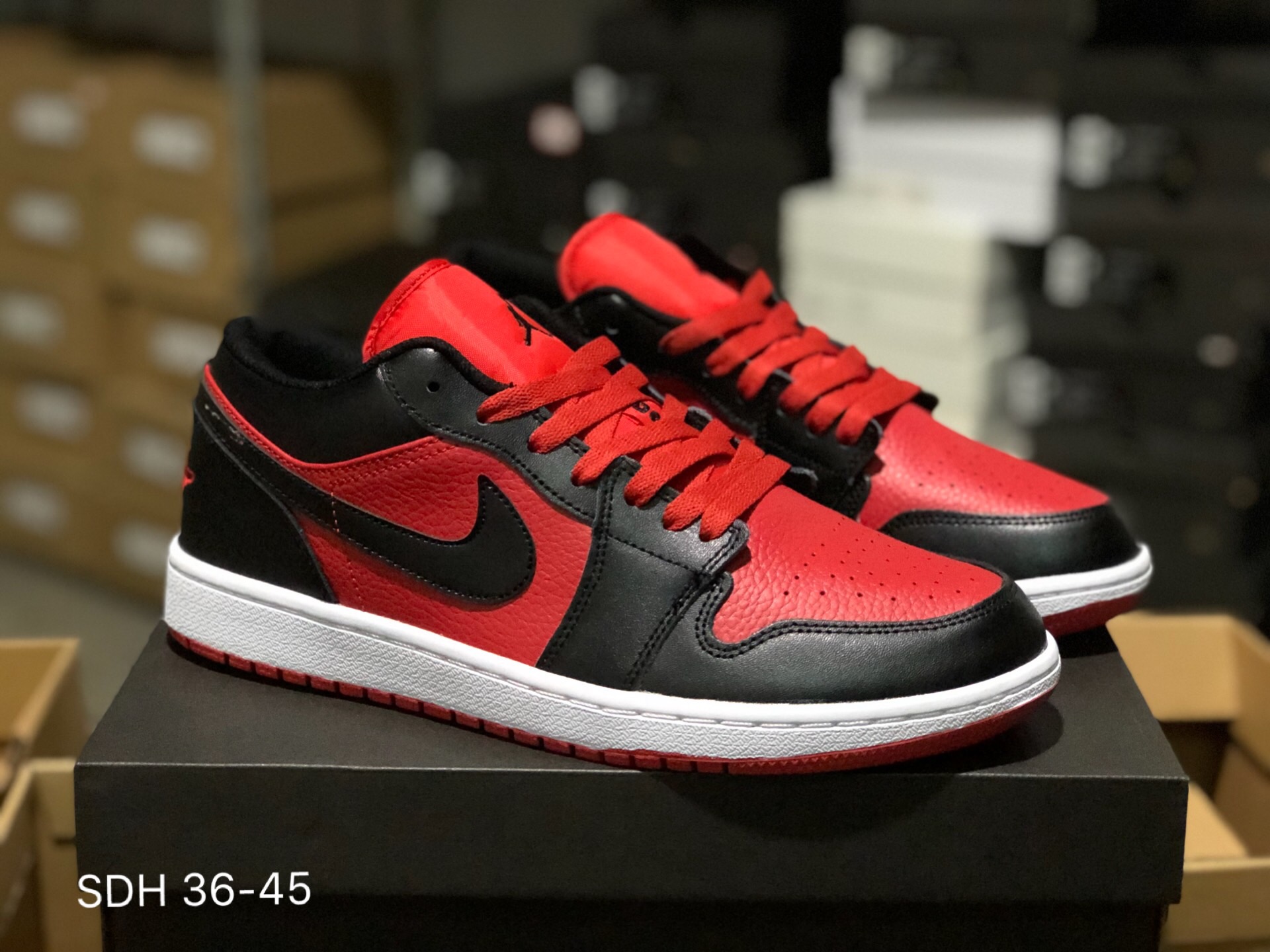 Air Jordan 1 Low Red Black White Shoes - Click Image to Close